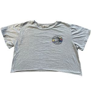 French Pastry gray cropped graphic t-shirt size Large